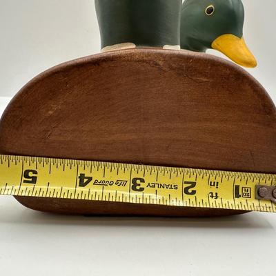 Solid Wood Painted Mallard Bookends