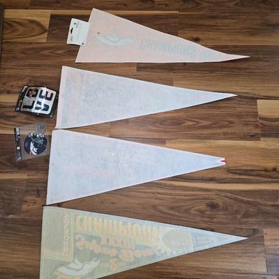 Denver Broncos Super Bowl Champions Pennant Lot – 4x Vintage + Extras
