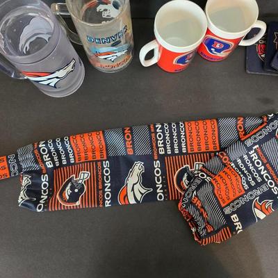 Denver Broncos Drinkware & Fan Gear Lot – Mugs, Glasses, Coasters & More