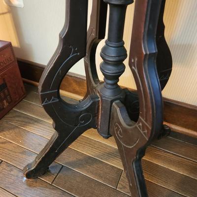 Victorian Walnut with Marble Top Side table 18x12x29