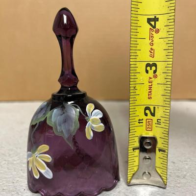 Sale Photo Thumbnail #282: Opal painted bear, 1996 plum mini bell, and September bear.