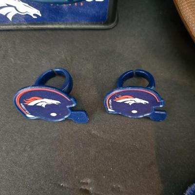 Denver Broncos Collectible Fan Lot – Vintage Tee, Toys, Ornaments, Vintage Power Pigskin football game & More