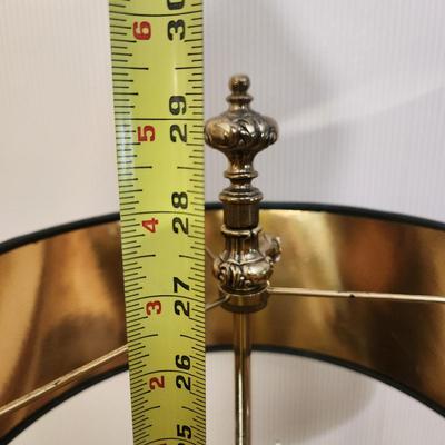 Pair of Brass Stiffel Table Lamps 3 Lights Adjustable Shade Height