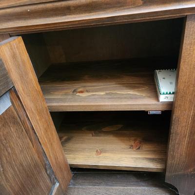 Pair of Solid Wood Side Tables Cabinet with Storage 22x12x25