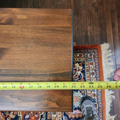 Pair of Solid Wood Side Tables Cabinet with Storage 22x12x25