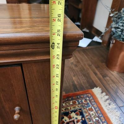 Pair of Solid Wood Side Tables Cabinet with Storage 22x12x25