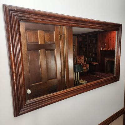 Large Heavy Wood Framed Mirror 41x22