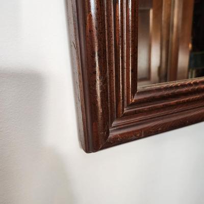Large Heavy Wood Framed Mirror 41x22