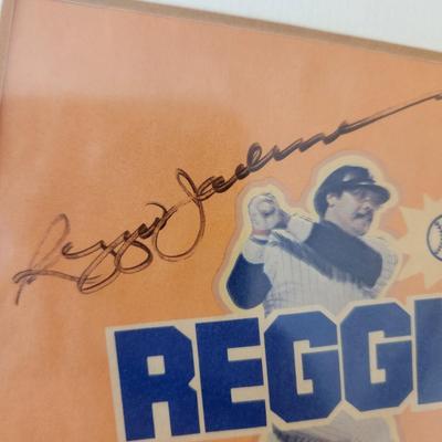 Framed Reggie Candy Wrapper signed by Reggie Jackson