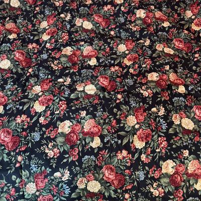 LOT 42X: Two Handmade Crafted Blankets & Pillow. Vintage Night Star Pattern Pillow With Black Background Peach/Pink Roses Floral Quilt