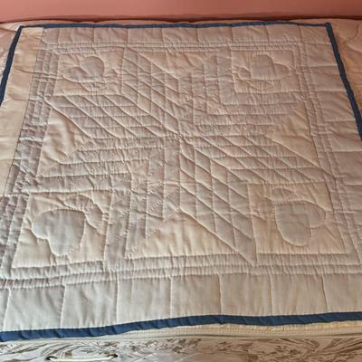 LOT 43X: 3 Vintage Hand-Crafted Quilts. Double Irish Chain Pattern, Repeating Star Pattern Against Dark Plaid Background & Stars...