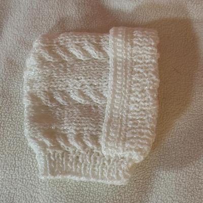 LOT 47X: Crocheted/Knitted Afghan Throws and Baby Bonnets and Sweater