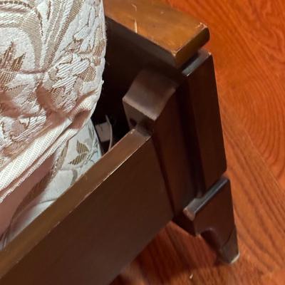 LOT 52X: Vintage White Furniture Co Walnut Twin Sized Wooden Bed Frame with Headboard and Footboard.