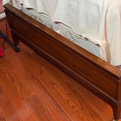 LOT 52X: Vintage White Furniture Co Walnut Twin Sized Wooden Bed Frame with Headboard and Footboard.