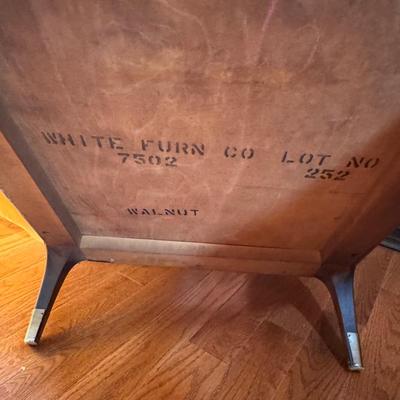 LOT 53X: Vintage White Furniture Co Walnut Wooden Nightstand