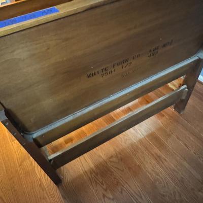 LOT 57Y: Vintage White Furniture Co Walnut Twin Sized Wooden Bed Frame with Headboard and Footboard