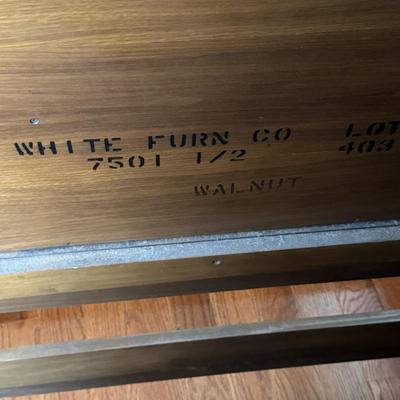 LOT 57Y: Vintage White Furniture Co Walnut Twin Sized Wooden Bed Frame with Headboard and Footboard