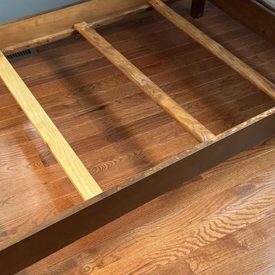 LOT 57Y: Vintage White Furniture Co Walnut Twin Sized Wooden Bed Frame with Headboard and Footboard