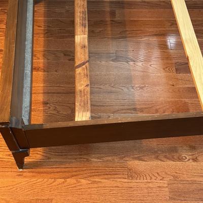 LOT 57Y: Vintage White Furniture Co Walnut Twin Sized Wooden Bed Frame with Headboard and Footboard