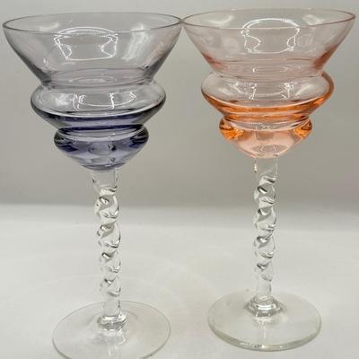 LOT 61K: Colorful Stemware w/ Spindle Stem