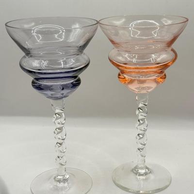 LOT 61K: Colorful Stemware w/ Spindle Stem