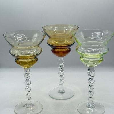 LOT 61K: Colorful Stemware w/ Spindle Stem