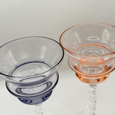 LOT 61K: Colorful Stemware w/ Spindle Stem