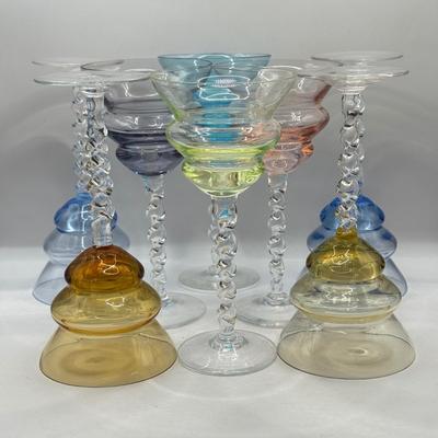 LOT 61K: Colorful Stemware w/ Spindle Stem