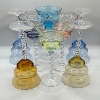 LOT 61K: Colorful Stemware w/ Spindle Stem