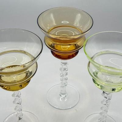 LOT 61K: Colorful Stemware w/ Spindle Stem