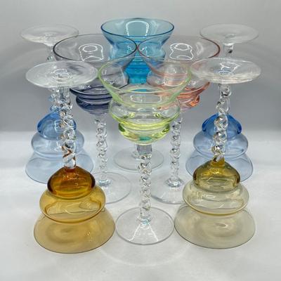 LOT 61K: Colorful Stemware w/ Spindle Stem
