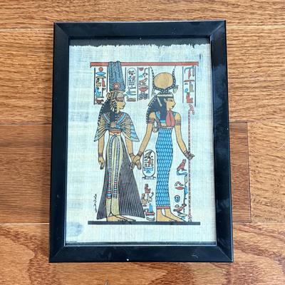 LOT 62L: Framed Glittery Hieroglyph Egyptian Revival Artwork