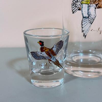 LOT 65K: 37 Pieces of Hand Painted Glassware featuring Waterfowl Birds