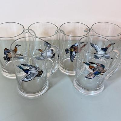 LOT 65K: 37 Pieces of Hand Painted Glassware featuring Waterfowl Birds