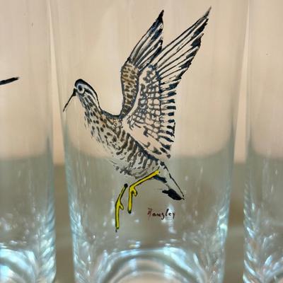 LOT 65K: 37 Pieces of Hand Painted Glassware featuring Waterfowl Birds