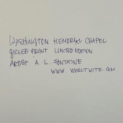 LOT 66L: Limited Edition Signed Giclee Print “Washington Memorial Chapel” by A. L. Fontaine