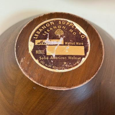 LOT 69D: Vintage Lebanon Supply Co Heirloom Walnut Ware Solid Wood Salad Set