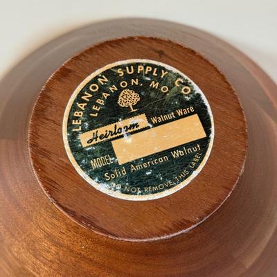 LOT 69D: Vintage Lebanon Supply Co Heirloom Walnut Ware Solid Wood Salad Set