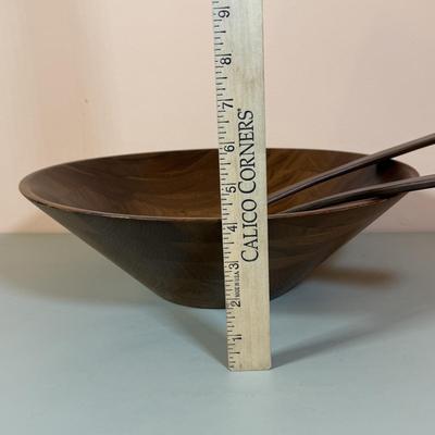 LOT 69D: Vintage Lebanon Supply Co Heirloom Walnut Ware Solid Wood Salad Set