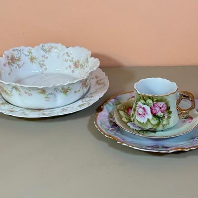 LOT 72D: Vintage Hand Painted China: Haviland Limoges & Lefton China