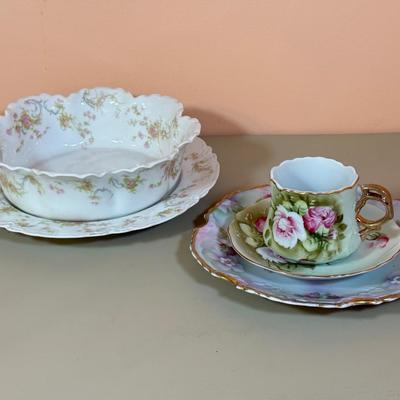 LOT 72D: Vintage Hand Painted China: Haviland Limoges & Lefton China