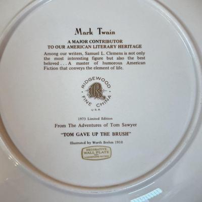 LOT 73D: Gorham Normal Rockwell “A Family Tree” American Heritage Plate & Two Ridgewood Fine China Mark Twain Decorative Plates