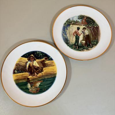 LOT 73D: Gorham Normal Rockwell “A Family Tree” American Heritage Plate & Two Ridgewood Fine China Mark Twain Decorative Plates