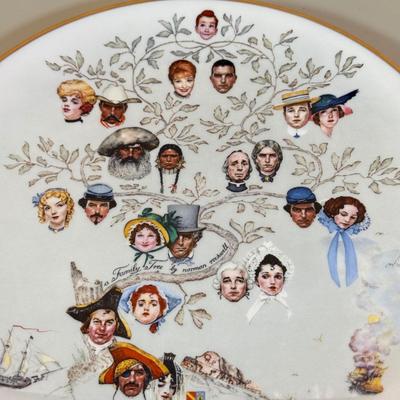 LOT 73D: Gorham Normal Rockwell “A Family Tree” American Heritage Plate & Two Ridgewood Fine China Mark Twain Decorative Plates