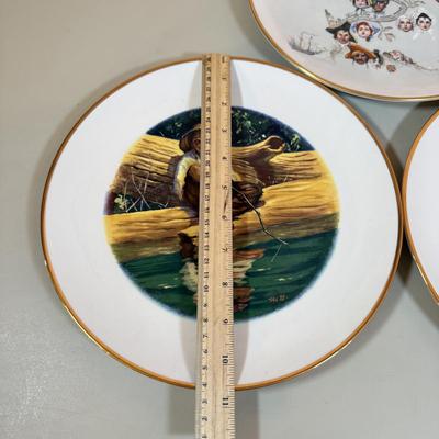 LOT 73D: Gorham Normal Rockwell “A Family Tree” American Heritage Plate & Two Ridgewood Fine China Mark Twain Decorative Plates