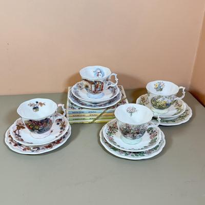 LOT 75D: Royal Doulton Brambley Hedge Gift Collection: Four Seasons Afternoon Tea Set & Set of Books
