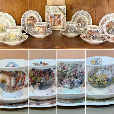 LOT 75D: Royal Doulton Brambley Hedge Gift Collection: Four Seasons Afternoon Tea Set & Set of Books
