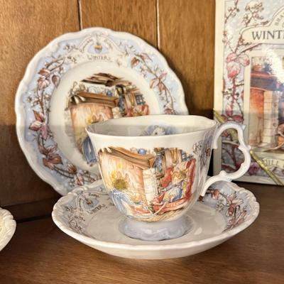 LOT 75D: Royal Doulton Brambley Hedge Gift Collection: Four Seasons Afternoon Tea Set & Set of Books