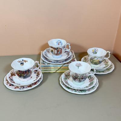 LOT 75D: Royal Doulton Brambley Hedge Gift Collection: Four Seasons Afternoon Tea Set & Set of Books