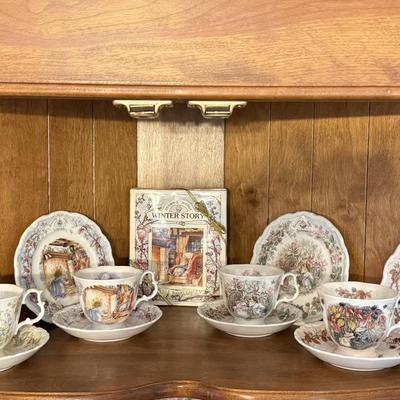 LOT 75D: Royal Doulton Brambley Hedge Gift Collection: Four Seasons Afternoon Tea Set & Set of Books